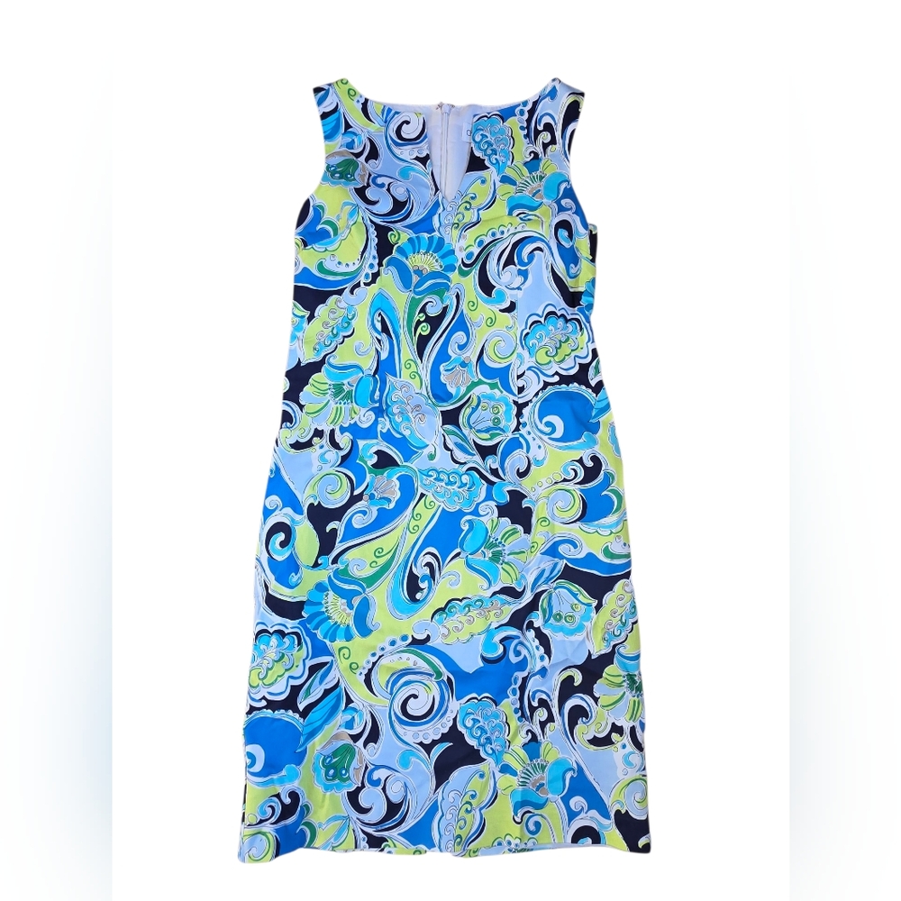 Chadwicks Bright Paisley Print Sleeveless Sheath Dress Size 4